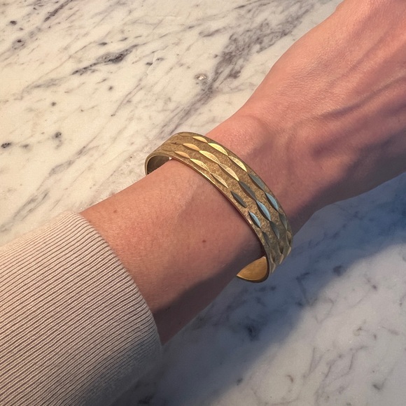 Vintage French gold plated faceted statement bangle - Picture 3 of 14